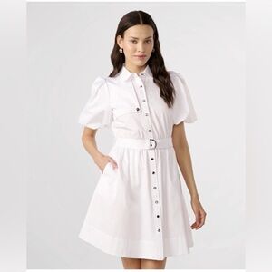 Karl Lagerfeld White Puff Sleeve Dress